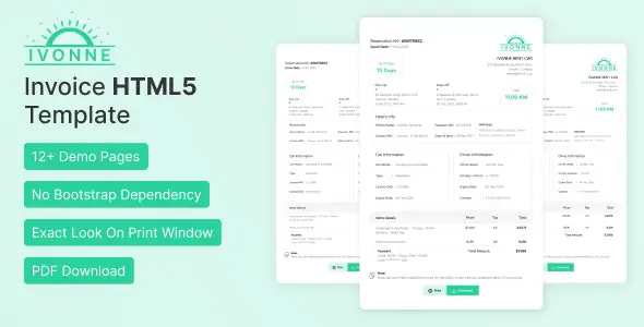 Ivonne - Invoice HTML Template